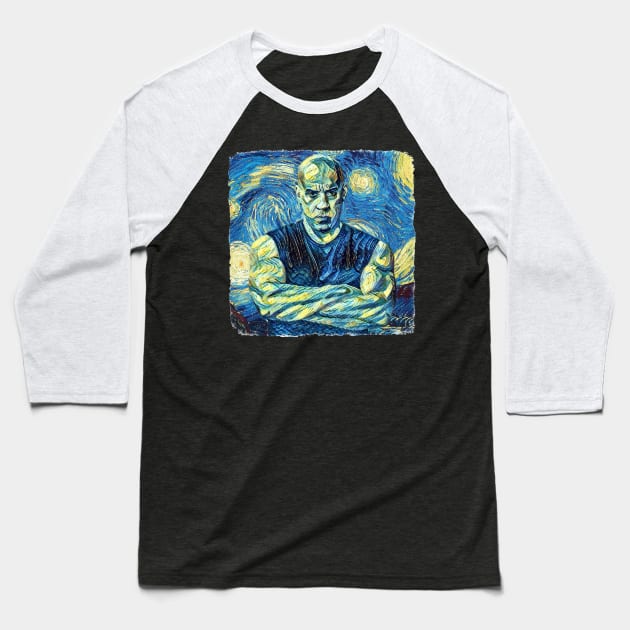 Vin Diesel Van Gogh Style Baseball T-Shirt by todos